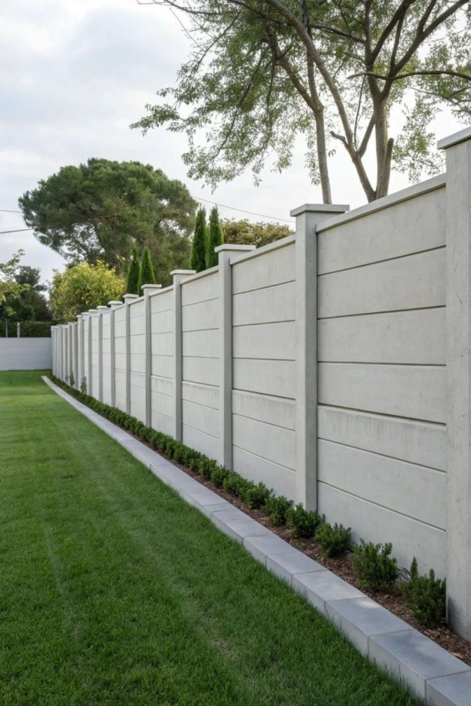 Modern concrete panel sleek boundary fence