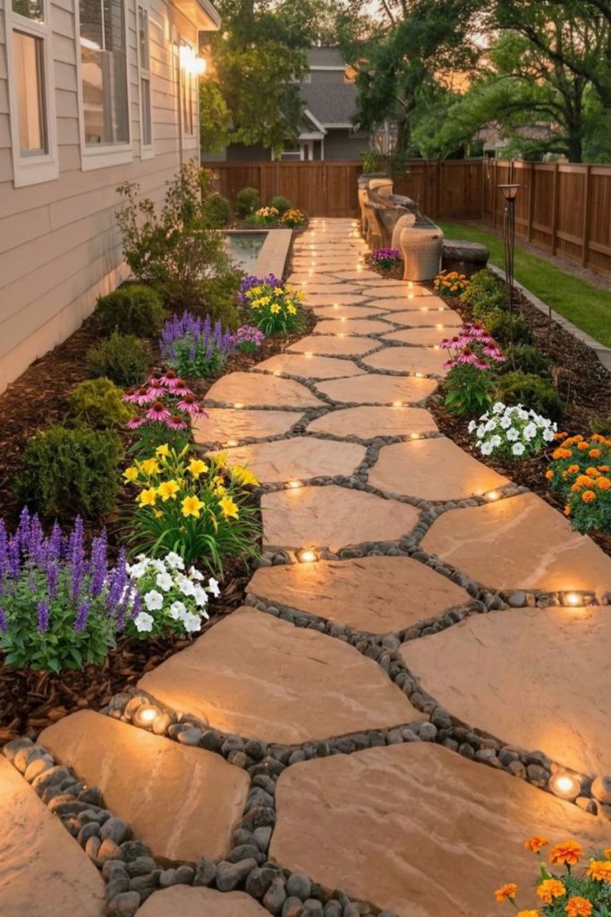 Solar pathway lights front yard