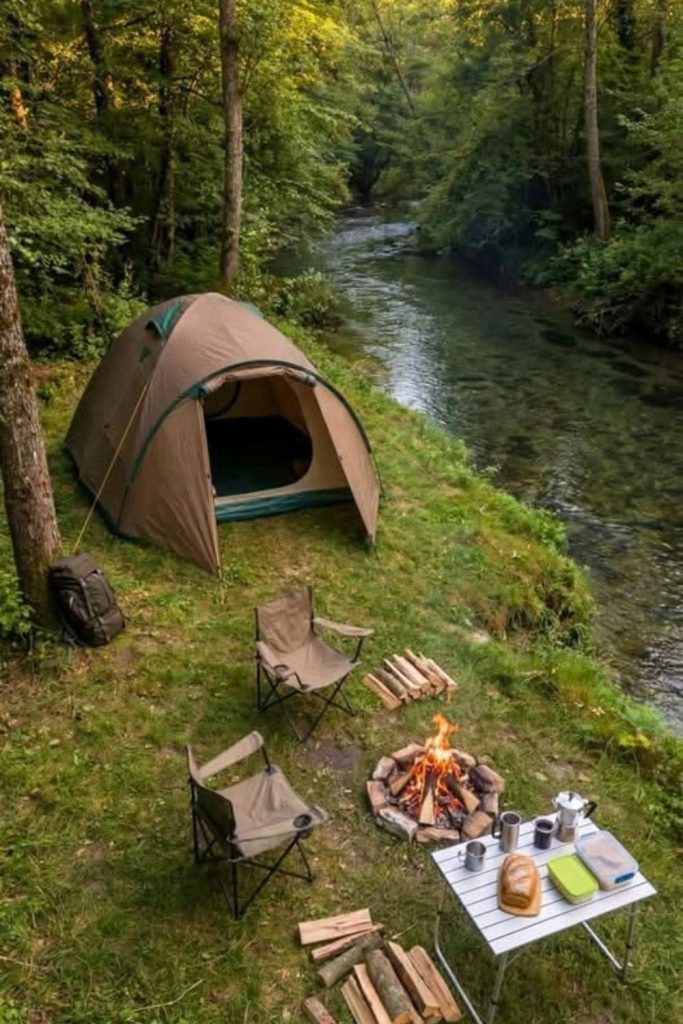 Moss forest soft woodland sleeping camp