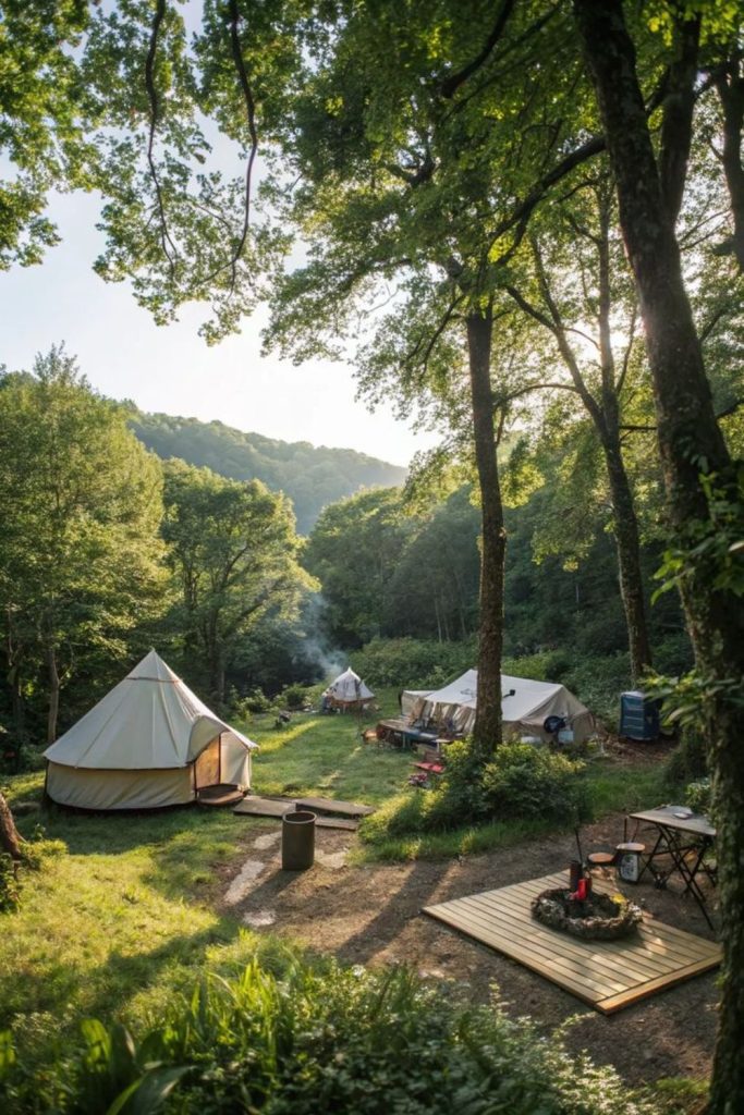 Mountain ridge nomad camping lounge setup