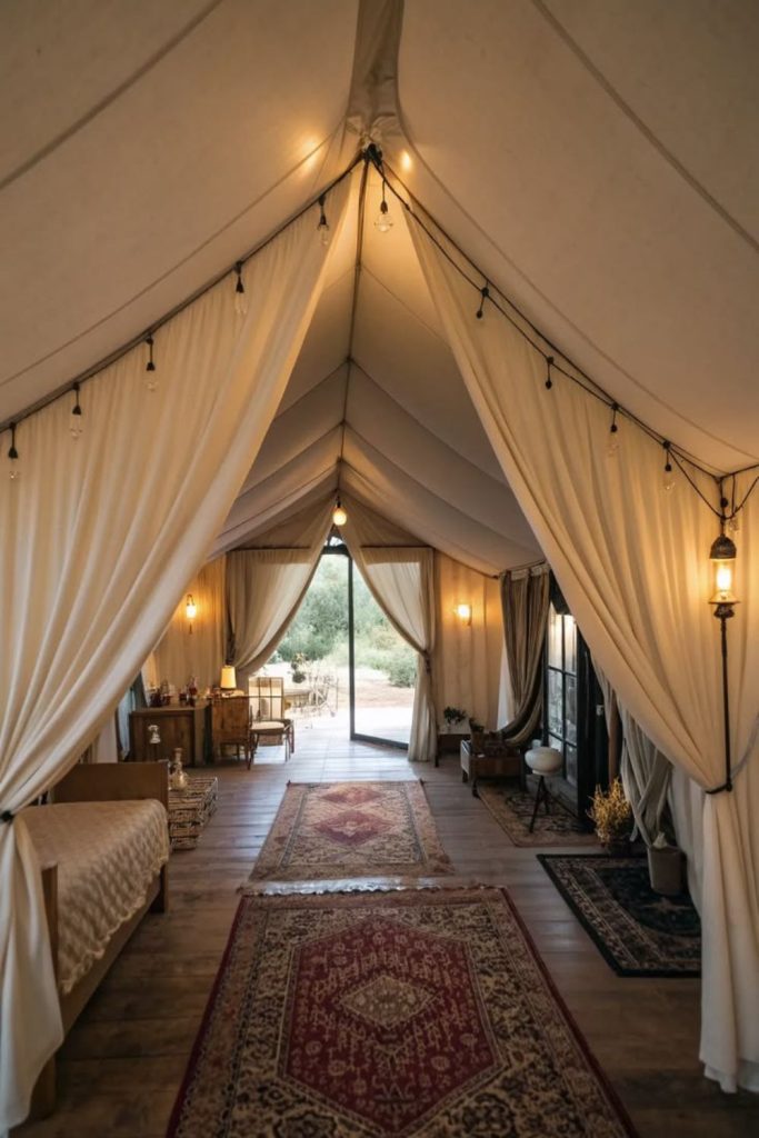Nomad silk tent exotic travel camp