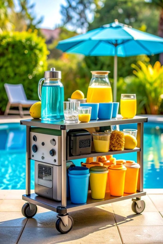 Pool snack cart hub station