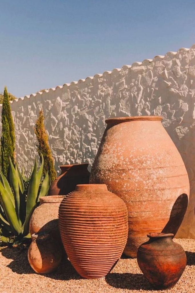 Rustic canyon textured terracotta planter pot