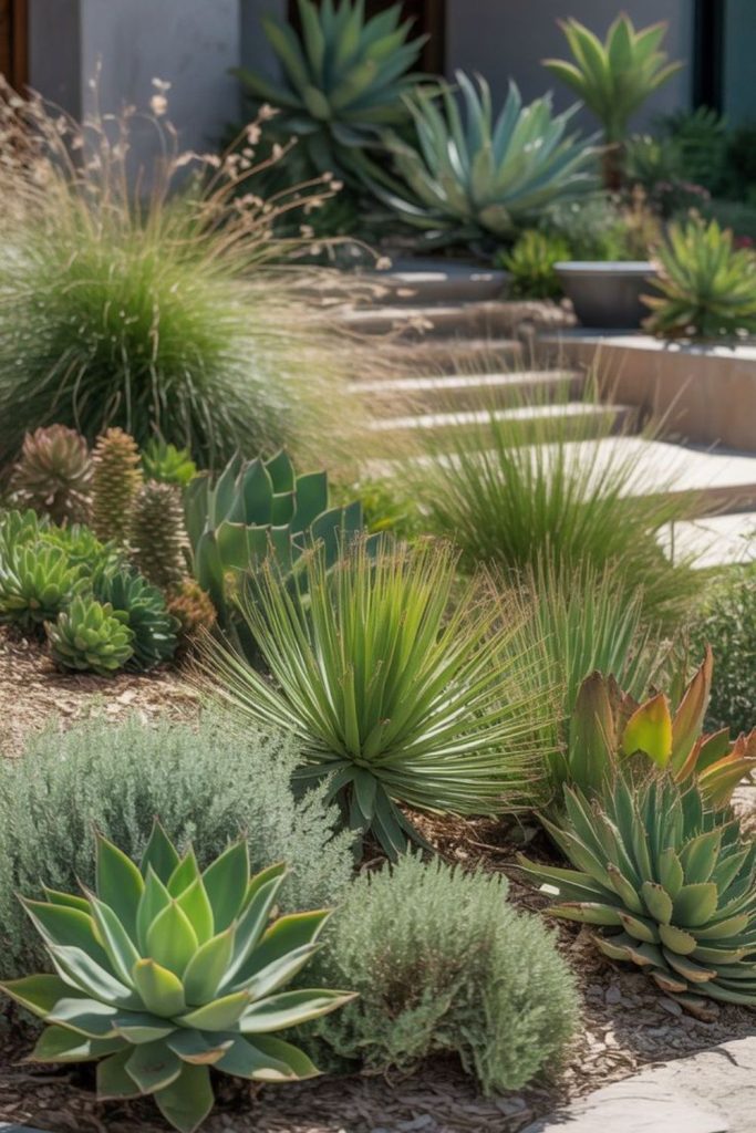 Sculptural succulent field desert plants artistic low maintenance yard