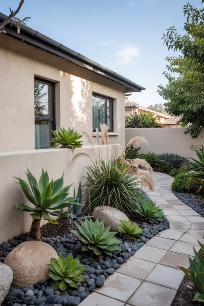 Succulent garden near front entrance