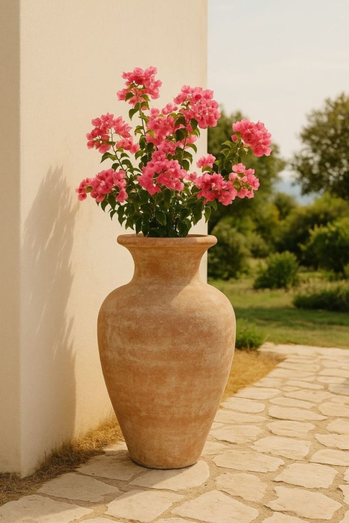 Terra ridge amphora style clay vessel