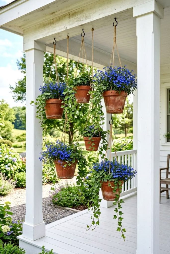clay bell flower hanging pots
