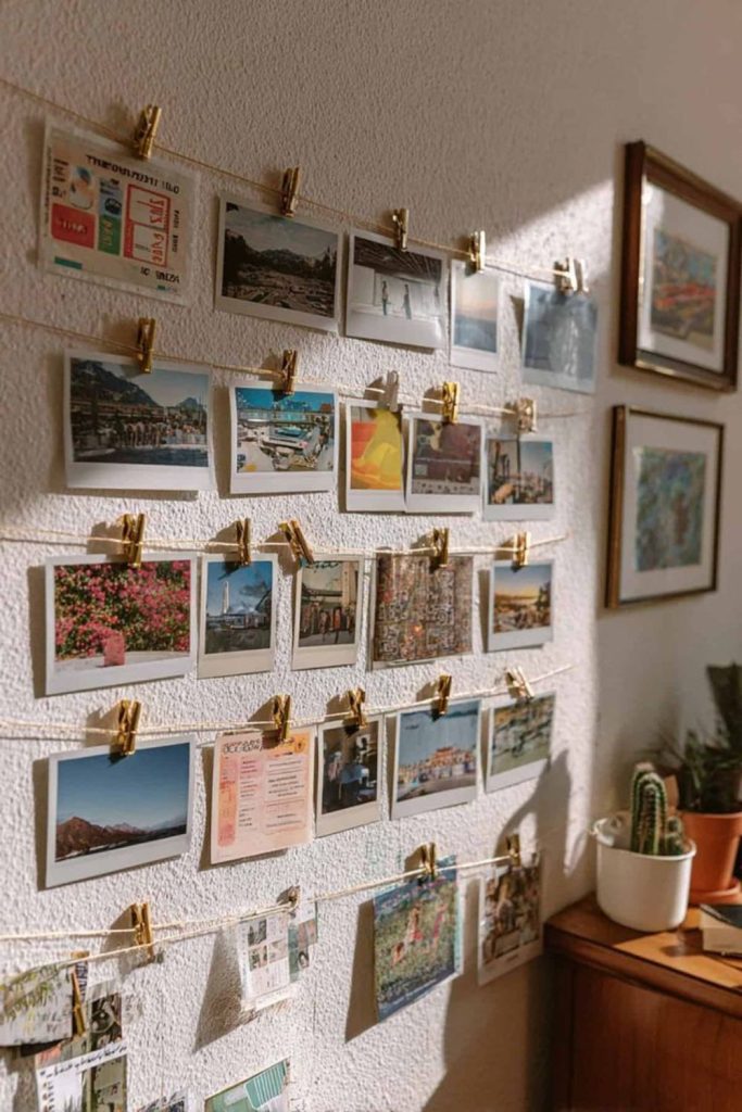 Travel gallery wall inside RV.