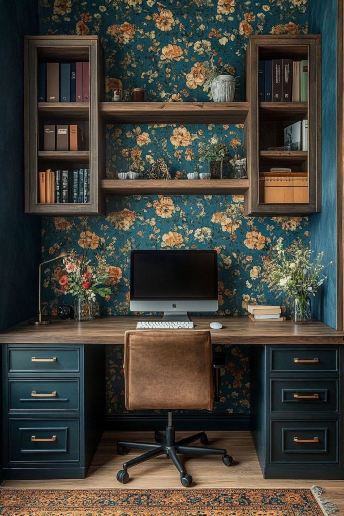 Library inspired study cubicle workspace style.