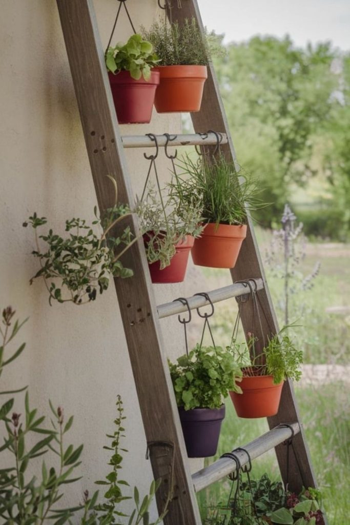 Small potted trellis stand display.