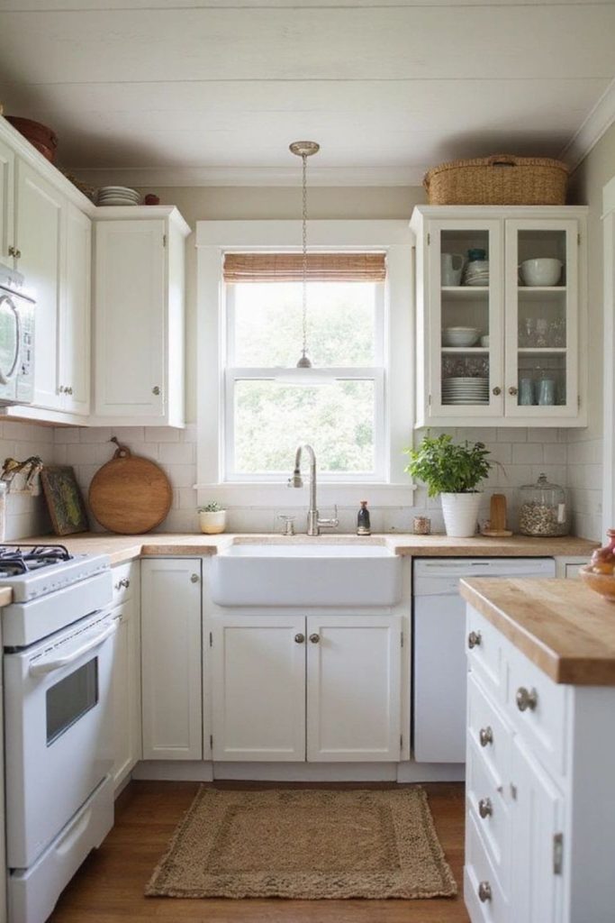 soft vanilla compact kitchen aesthetic
