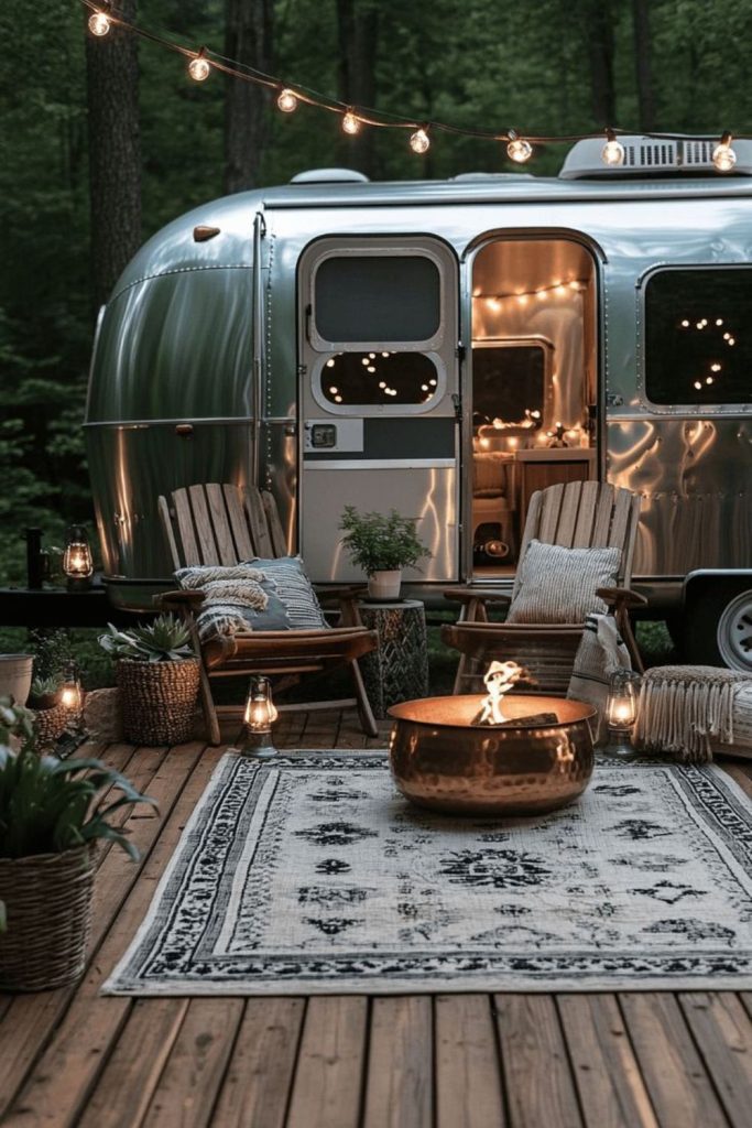 Vintage wagon rustic explorer camping setup