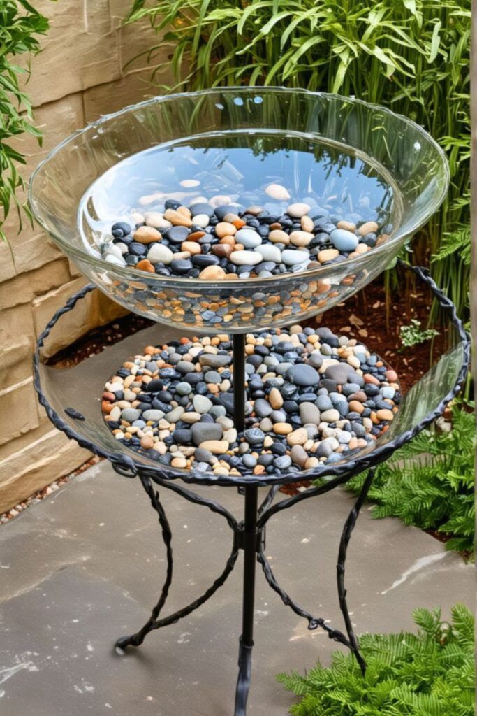 Vintage tin pan bee bath.