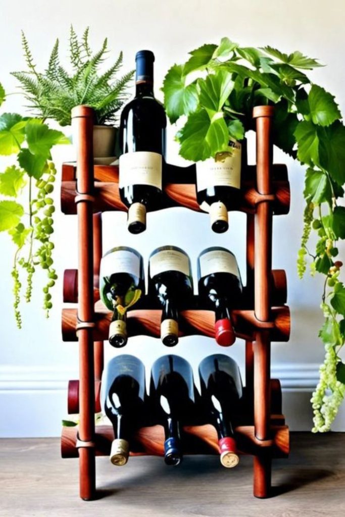 Wine rack converted plant organizer