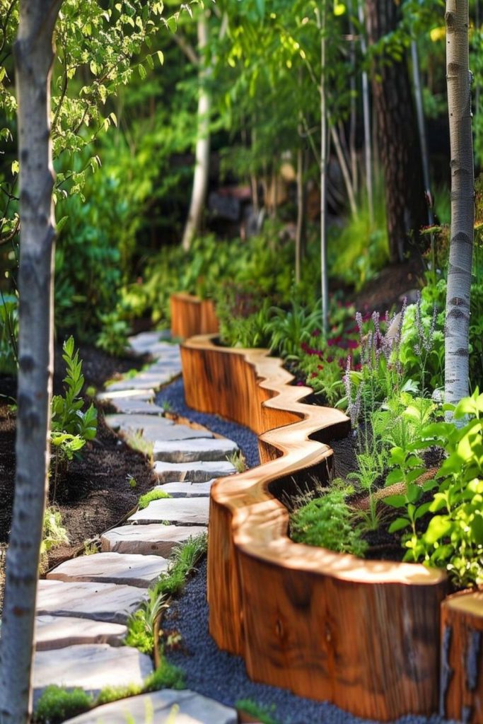 Wooden fence quirky upcycled fence border