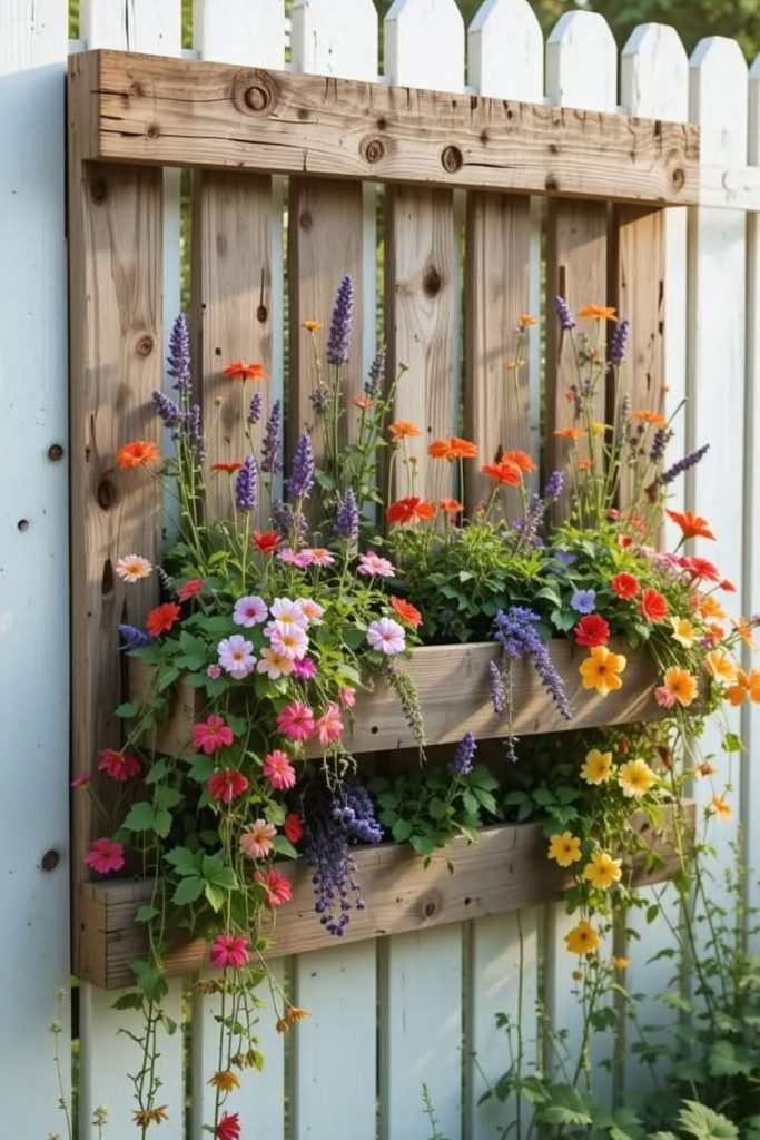 Rustic pallet wood vine trellis