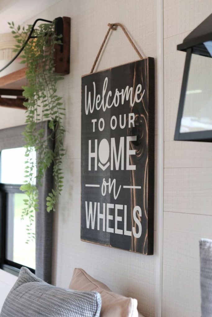 Wooden travel quote wall sign.