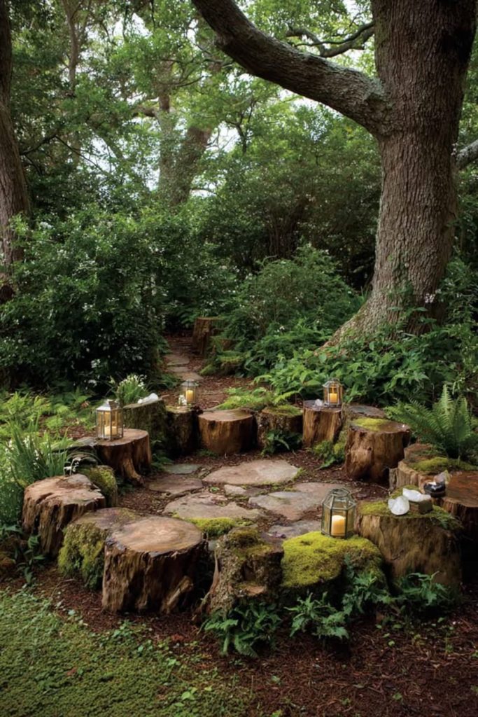 Woodland garden with secret pathways.