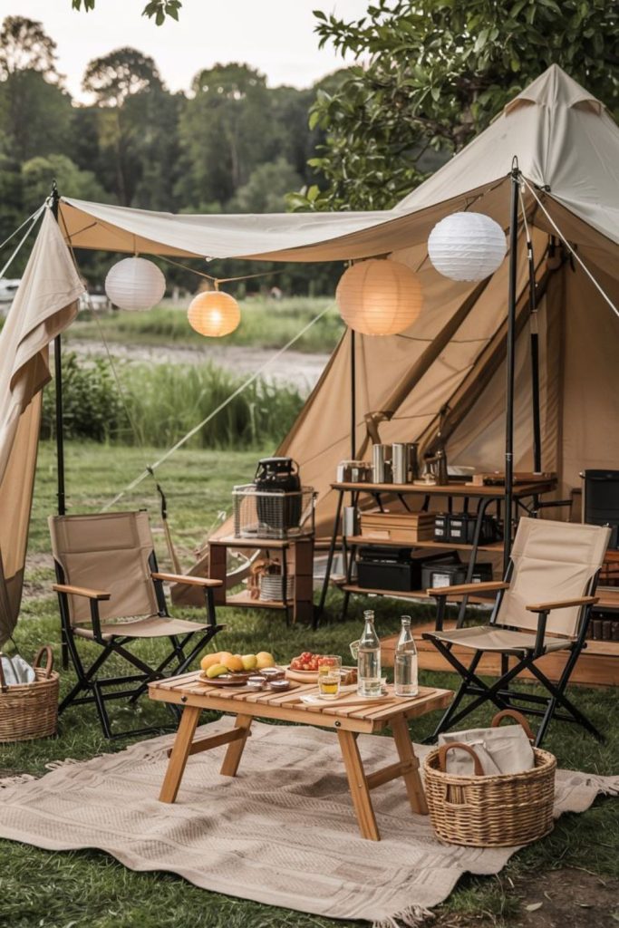 Vintage vinyl forest campsite cozy aesthetic