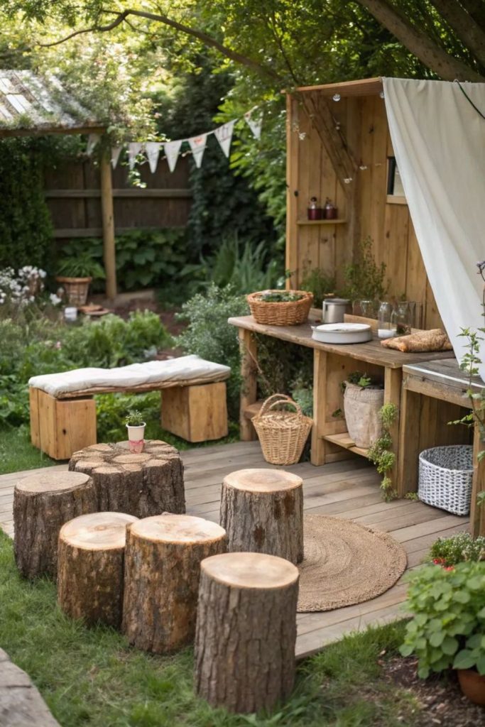 Stone wall cottage mud kitchen.
