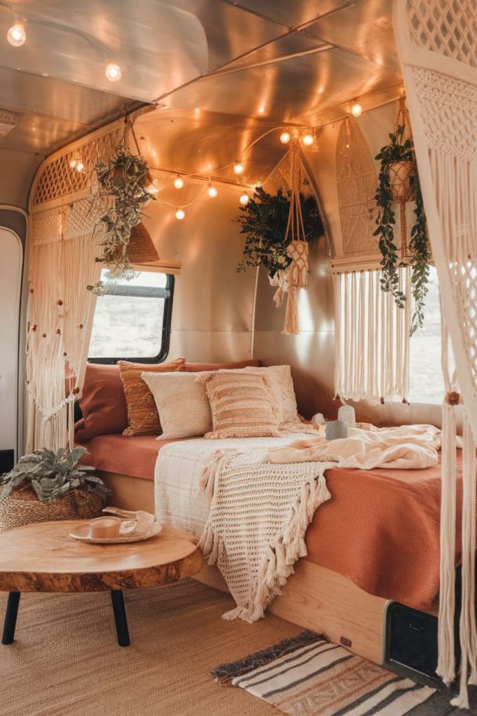 Alpine camper retreat with pine finishes.