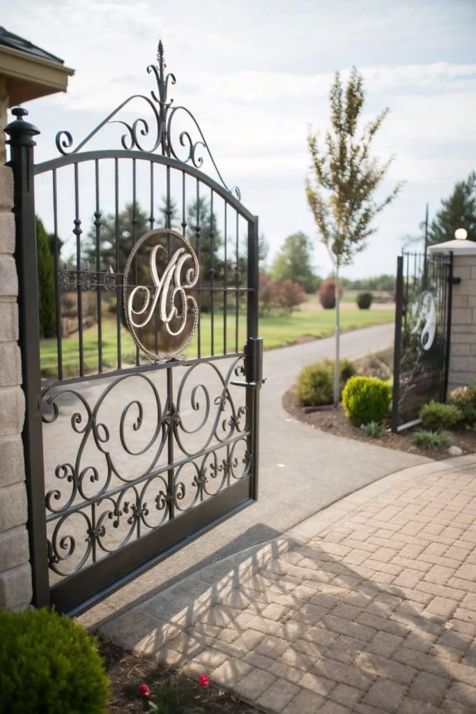 Antique bronze ornamental classic entrance gate