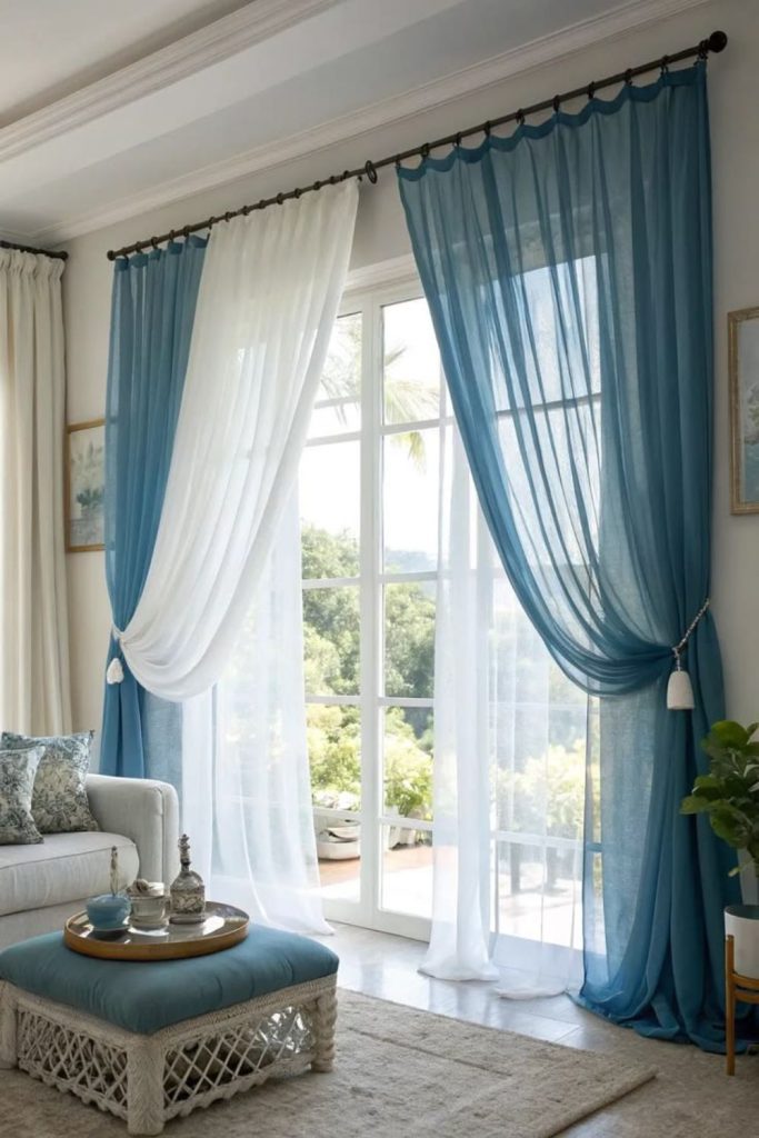 Icy blue curtains cool fresh clarity