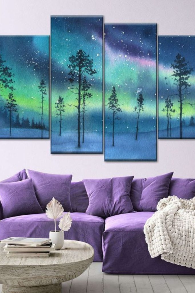 Aurora-inspired dream canvas wall artwork.