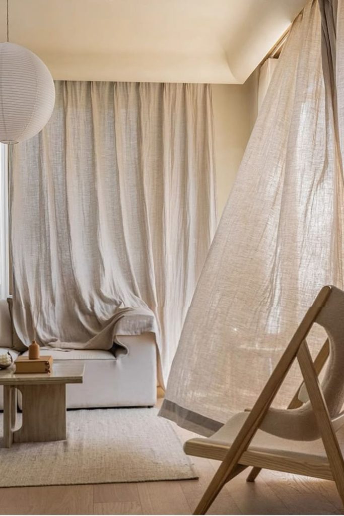 Airy linen curtains soft coastal elegance