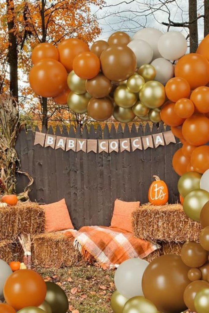 Floating balloon dreamy autumn celebration style