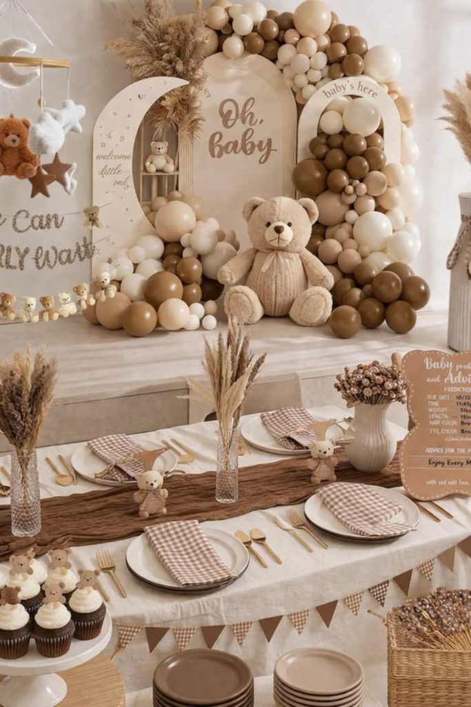 Soft dreamy cloud inspired nursery shower mood
