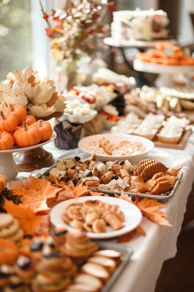 Glowing snack pumpkin cozy food station
