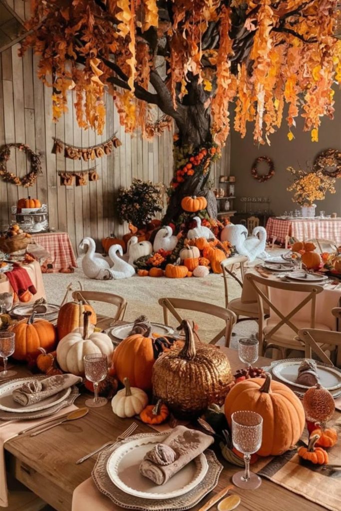 Baby shower décor warm harvest celebration styling