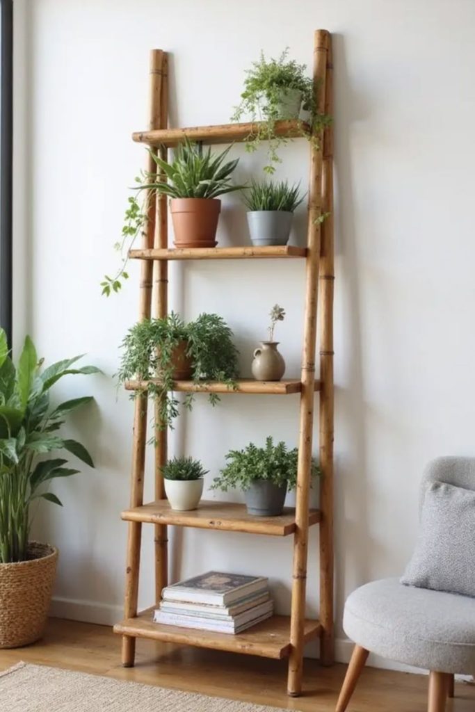 Bamboo pole eco friendly plant holder