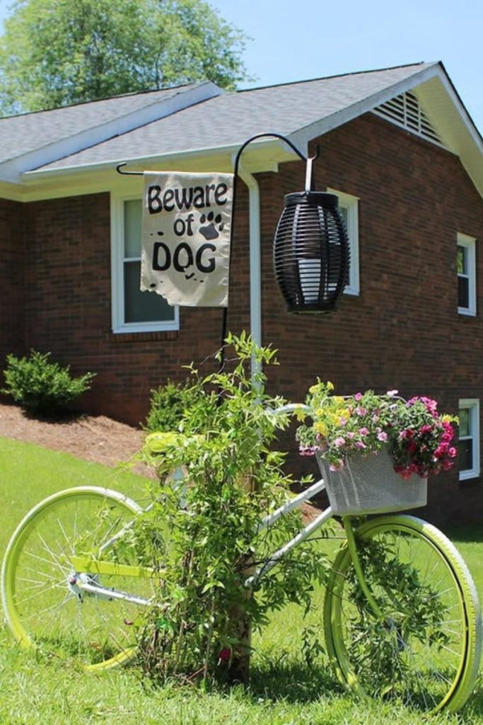 Bike basket charming hanging plant holder