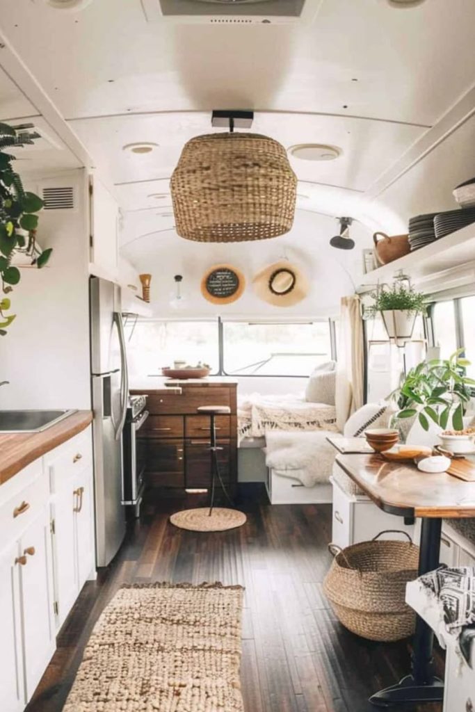 Birchwood camper interior with bright ambiance.