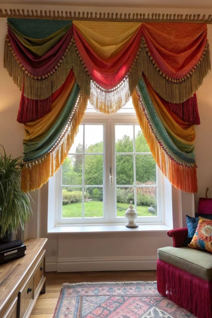 Cotton tassel curtains relaxed bohemian vibe