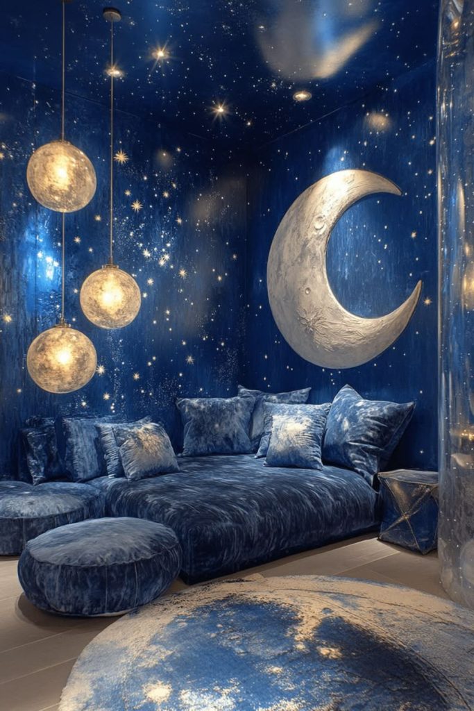 Moon and stars carousel-inspired room.