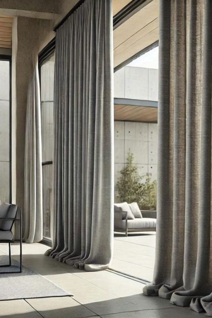 Metallic tech curtains modern futuristic design