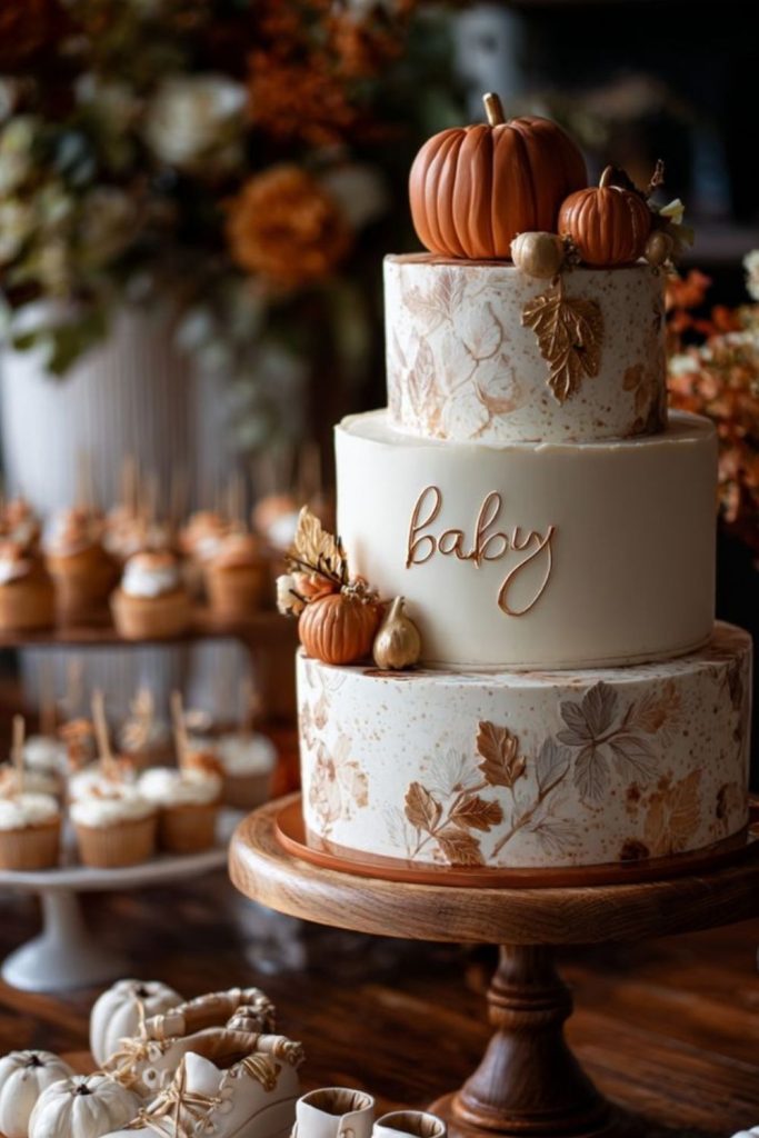 Floating sweet pumpkin dessert cloud display