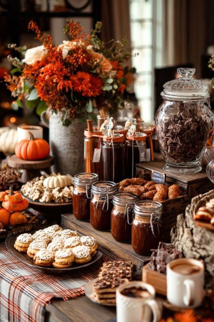 Autumn sweets pumpkin cozy dessert spread