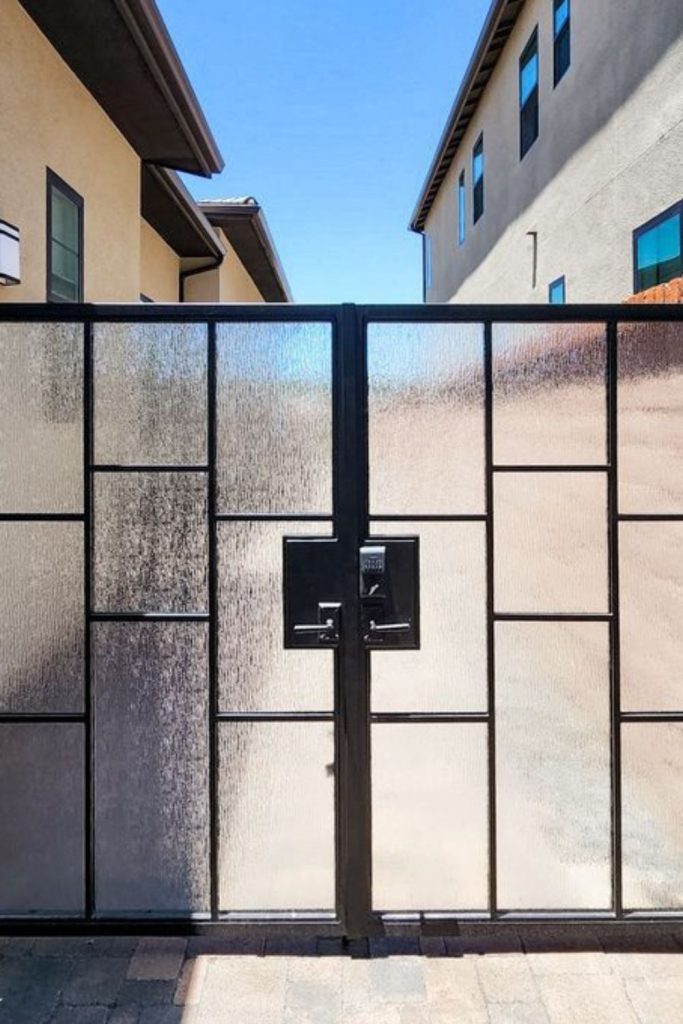 Frosted glass modern panel stylish entrance gate