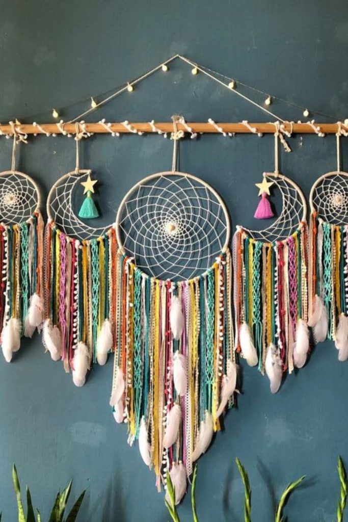 Cosmic dreamcatcher array celestial wall décor.