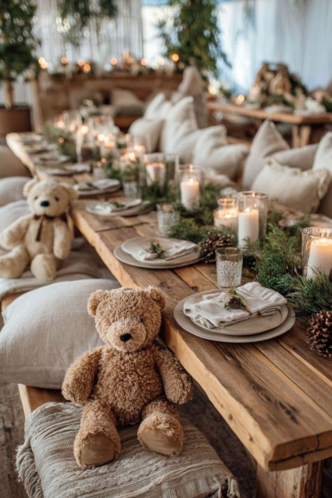 Hint soft frosty pastel baby shower mood