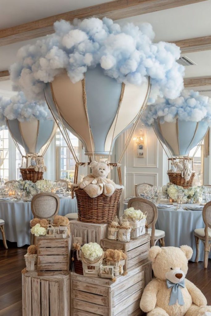 Baby shower soft neutral winter comfort theme