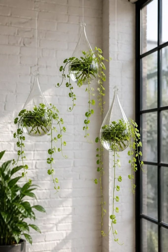 Colorful nerve plant in hanging pot.