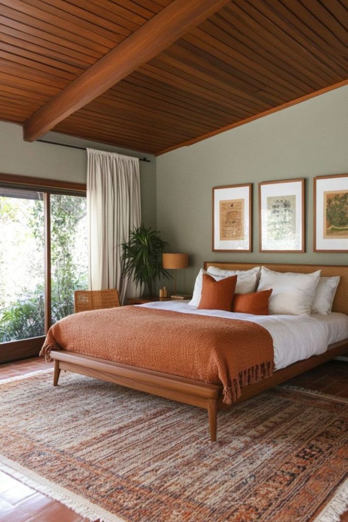Earth-toned desert-inspired men's bedroom.