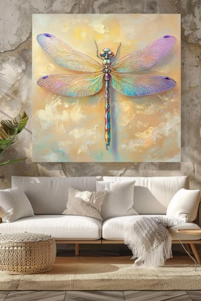 Jeweled dragonflies decorating magical feature wall.
