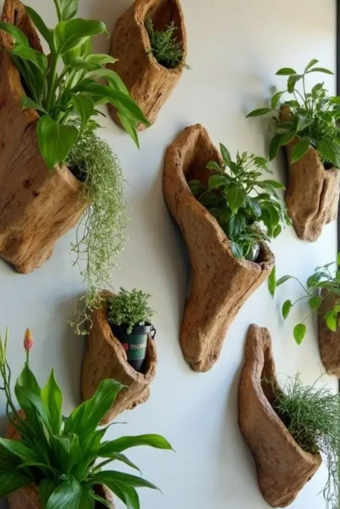 Driftwood coastal style plant stand.