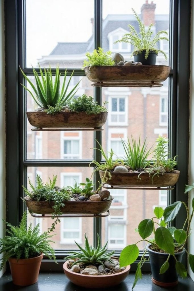 Window floating sunlight plant shelf garden
